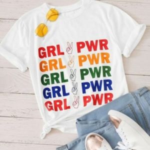 “Girl Power" Graphic Letter Tee